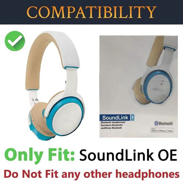 Alt view image 3 of 5 - SOULWIT Replacement Headband Kit for Bose SoundLink On-Ear (OE) Headphones, Headset Head Band Top Cushion Cover Repair Part, Easy DIY Installation - White & Beige