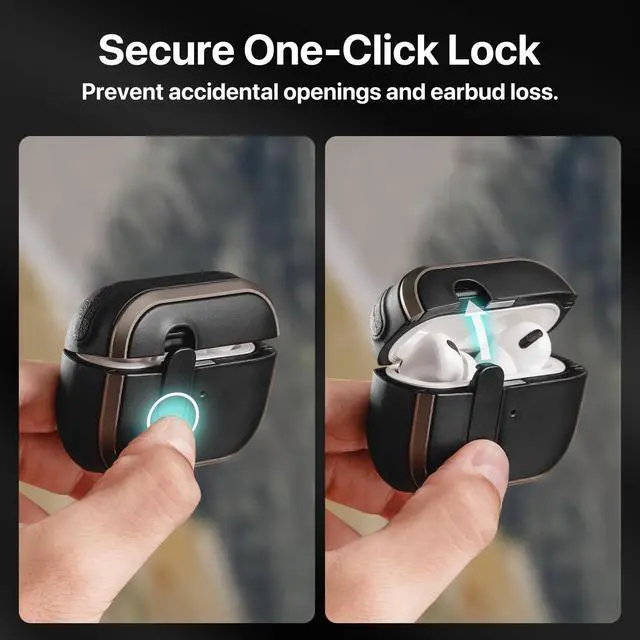 Alt view image 3 of 5 - MAGEASY Odyssey AirPods Pro 2 Case Cover - Rugged AirPods Pro Case with Secure Lock, Carabiner Clip for Shockproof Protection ^^ Apple Watch & MagSafe Charging for AirPod 1 2 Gener