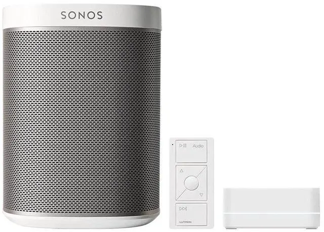 Alt view image 2 of 5 - Lutron Pico Remote for Audio, Works with Sonos (Caseta Smart Hub Required), Raise/Lower Volume, Pause and Skip Tracks, For Table Top or Wallmount Use, PJ2-3BRL-GWH-A02, White
