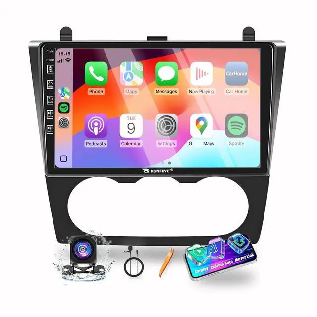 Main image of for Nissan Altima 2007-2012 Manual AC Car CarPlay Android Auto Navigation Stereo GPS Radio Reverse Camera Display 9" IPS Touchscreen Headunit Tablet Pad Media Player, if Applicable Quad Core 2G+64G