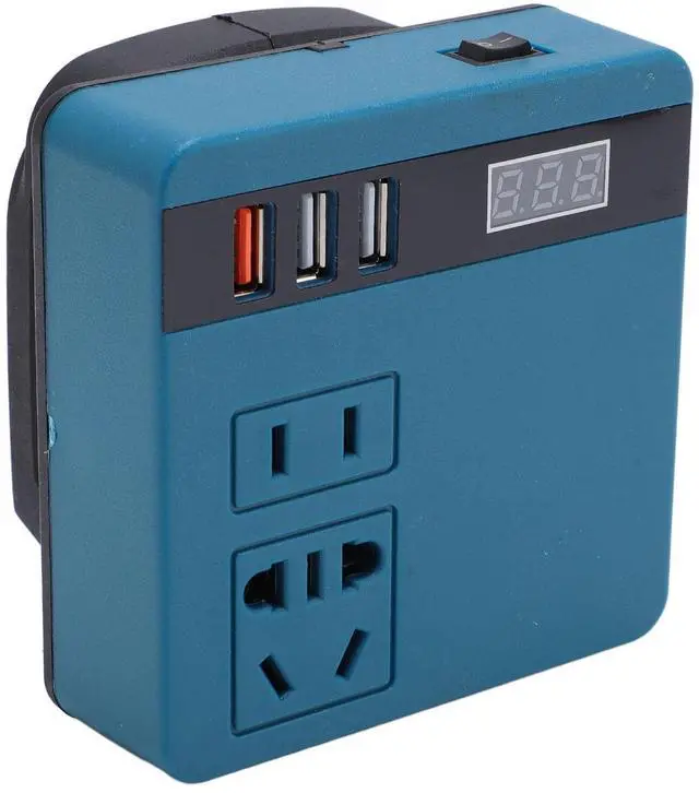Main image of 120W Portable Power Inverter 18-21V DC to 220V AC Converter for Power Tools and Car Use with Voltage Display