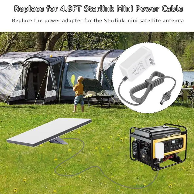 Alt view image 2 of 5 - Replace for 60W Starlink Mini Power Adapter. 4.9FT Power Cord 30V 2A 60W Power Cord Fast Charger Suitable for Starlink Mini Accessories and Satellite Dish(1Pcs)