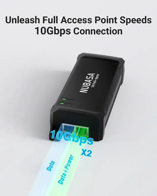Alt view image 2 of 5 - 10Gb PoE++ Injector ^^ 802.3BT 90W ^^ 10G/2.5G/1G Auto-Sensing PoE++ Adapter