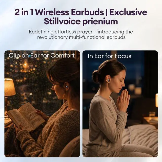 Alt view image 2 of 5 - PAXA 2-in-1 Open Ear Clip-On Wireless Earbuds with StillVoice App, Bluetooth 6.0, 140H Playtime, Hybrid Noise Reduction, Auto L/R Sync, Comfortable Fit for Work, Fitness & Daily Use, Ctbuds Bla