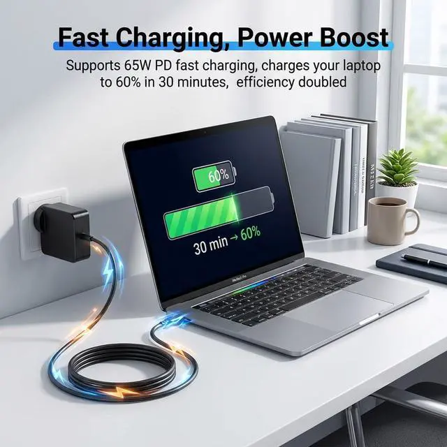 Alt view image 3 of 5 - GKLSPL 65W USB C Charger Compatible with ASUS ROG Ally X R1 Z1,Steam Desk