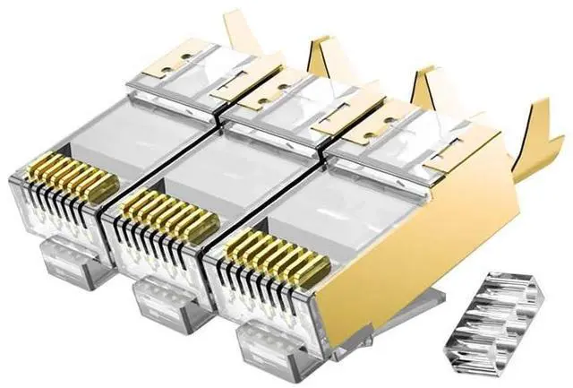 Main image of VIVOCH 50 Pcs Cat7 Cat7A RJ45 Connectors, Cat7 Cat7A RJ45 Plugs, Sheilded RJ45 8P8C Cat7/Cat7A up to 10Gbps for Ethernet LAN Cable