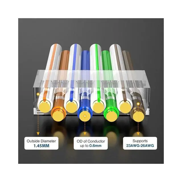 Alt view image 3 of 5 - VIVOCH 50 Pcs Cat7 Cat7A RJ45 Connectors, Cat7 Cat7A RJ45 Plugs, Sheilded RJ45 8P8C Cat7/Cat7A up to 10Gbps for Ethernet LAN Cable