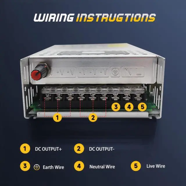 Alt view image 5 of 5 - Adjustable Power Supply DC 0-12V 600W with LED Display 12V Power Supply Variable AC to DC Converter 110V to 12V Designed for LED Light Car Stereo Automotive Equipment(DC12V-50A-600W)