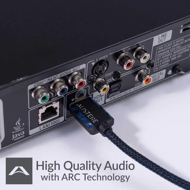 Alt view image 5 of 5 - AUSTERE V Series Certified Premium 4K HDMI Cable 1.5m, 4K HDR High Fidelity ARC, Gold Contacts, Silver-Plated Conductors, LinkFit Locking Connectors, High Speed Flex Cable 18Gbps 4K60 Gaming & All TVs