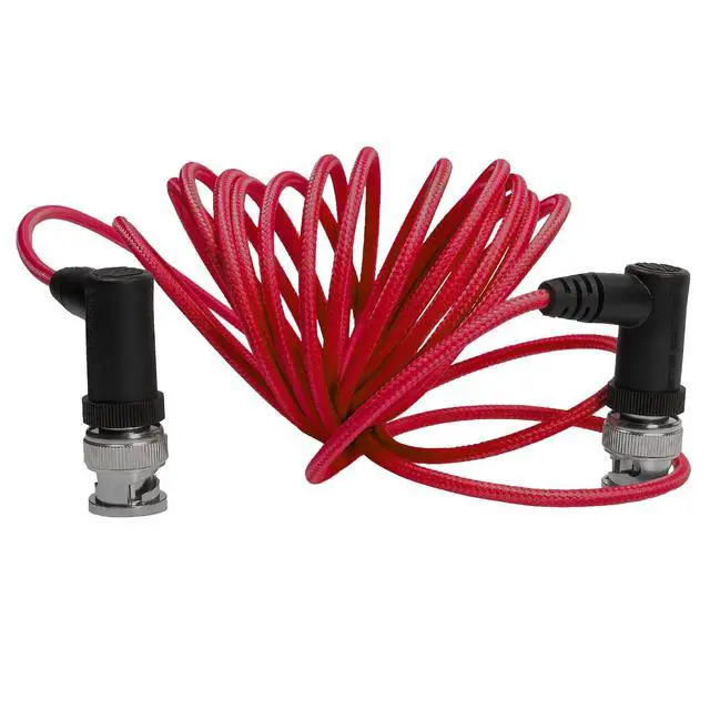 Alt view image 3 of 3 - KONDOR BLUE ^^10' Ultra Thin 6G SDI Video Cable Right Angle BNC ^^ Flexible Low-Profile Design for Monitors, Cameras & Video Rigs ^^ Red