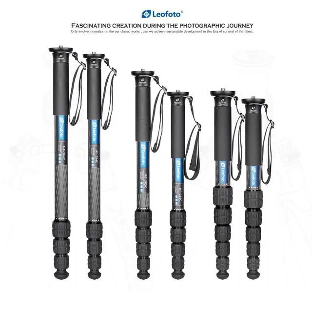Alt view image 2 of 5 - Leofoto MP-365C 69" 5-Section Carbon Fiber Portable Monopod, Lightweight Professional Camera Support for DSLR Cameras and Lenses,Max Load 37.47lb/17kg