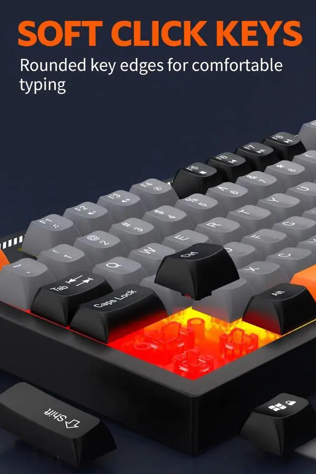Alt view image 5 of 5 - SaharaCase - Wired Gaming Keyboard & Mouse Combo ^^ 98 Keys Full Keyboard ^^ Anti-Ghosting Multi-Key ^^ 7-RGB Backlights (Black/Red)