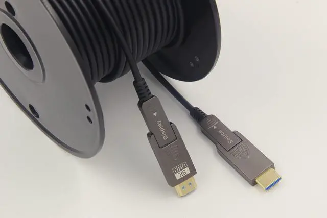 Alt view image 3 of 5 - SkyeySnail 8K Fiber Optic HDMI Cable 33ft/10m, Micro HDMI to HDMI 2.1, Detachable Type A+D, 48Gbps Ultra Speed, HDR, 3D, eARC, in Wall CL2 / CL3 Rated, Slim and Flexible HMDI 2.5 Cable.