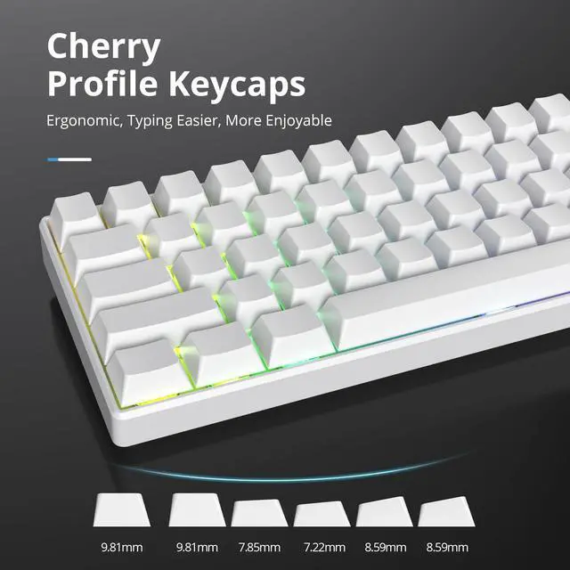 Alt view image 4 of 5 - Guffercty kred Blank Keycaps Thick PBT Cherry Profile, 129 Keys Minimalist White Keycap Set with 7U Spacebar for Mechanical Keyboard(Blank White)