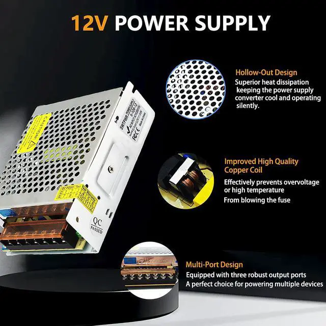 Alt view image 4 of 5 - AC to DC Converter 12V 10A 120W SMPS 220V/110V to 12V Converter DC Power Supply Voltage Transformer for LED Car Devices and Camera Security Systems (DC-12V-120W)
