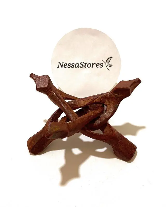 Alt view image 2 of 3 - NessaStores - Carved Tripod Wood Stand Holder 4" #JC-045 (8 pcs)