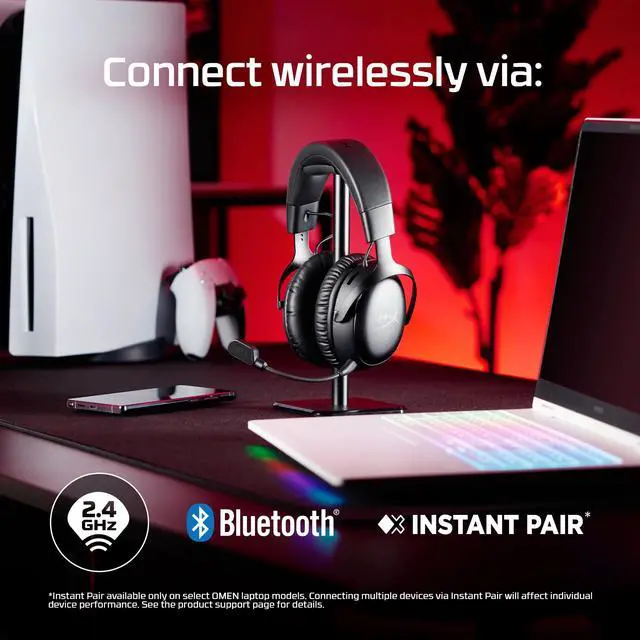 Alt view image 3 of 5 - HyperX Cloud III S Wireless Gaming Headset for Multi-Platform, 2.4GHz, Bluetooth, Battery Life up to 120 Hours 2.4GHz / 200 Hours Bluetooth, 53mm Angled Drivers, Detachable Mic Black