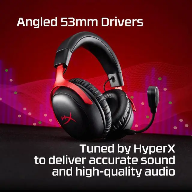 Alt view image 4 of 5 - HyperX Cloud III S Wireless Gaming Headset for Multi-Platform, 2.4GHz, Bluetooth, Battery Life up to 120 Hours 2.4GHz / 200 Hours Bluetooth, 53mm Angled Drivers, Detachable Mic Black