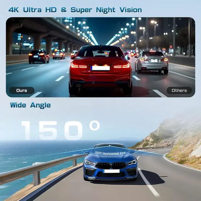 Alt view image 4 of 5 - Custom Fit 4K Front Dash Cam for Honda Accord 2023 2024 2025 Hybrid LX Sport EX Touring EX-L,OEM Look Dashcam for Accord, UHD 2160P Video, WiFi&APP, Loop Recording/G-Sensor, Plug&Play, 64GB Card
