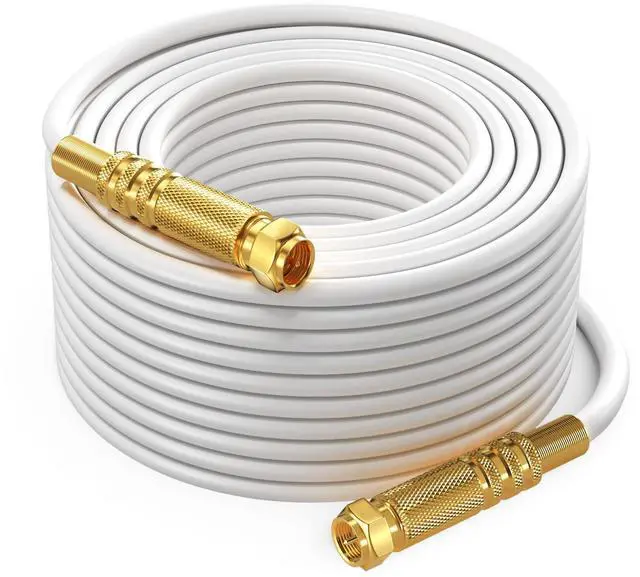 Main image of Maximm RG6 Coaxial Cable, 150 Ft, White, Quad Shielded, Non-Oxygen Copper