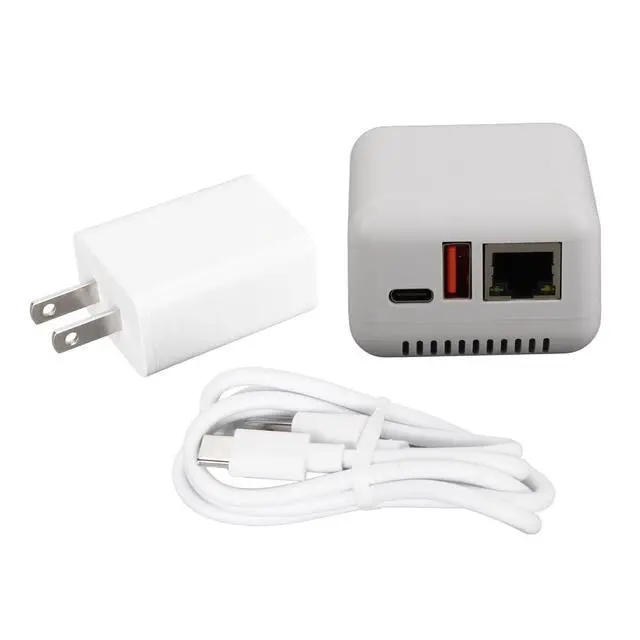 Alt view image 2 of 5 - USB 2.0 Network Print Server, 5V LAN Print Share Server Adapter, Print Server for Android iOS, USB Printers, Linux 3.4 100?240V (US Plug 100?240V)