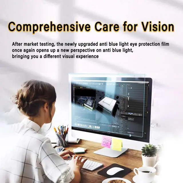 Alt view image 5 of 5 - LYLSMGS Blue Light Blocking Screen Protector Panel for 34 Inch 21:9 Widescreen Monitor, Hanging Anti Glare Filter for Eye Protection, Anti-Scratch Computer LED PC Monitor, Acrylic Material, 1 Pack