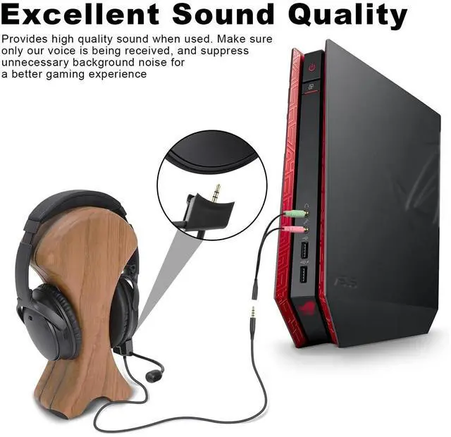 Alt view image 5 of 5 - QC45 Boom Microphone Cable, Detachable QC45 Boom Mic Cable 2.5mm to 3.5mm with Inline Mute Switch, Only Compatible with Bose Quiet Comfort 45 Headphone for PC, Laptop, Xbox One, PS4, PS5 Controller