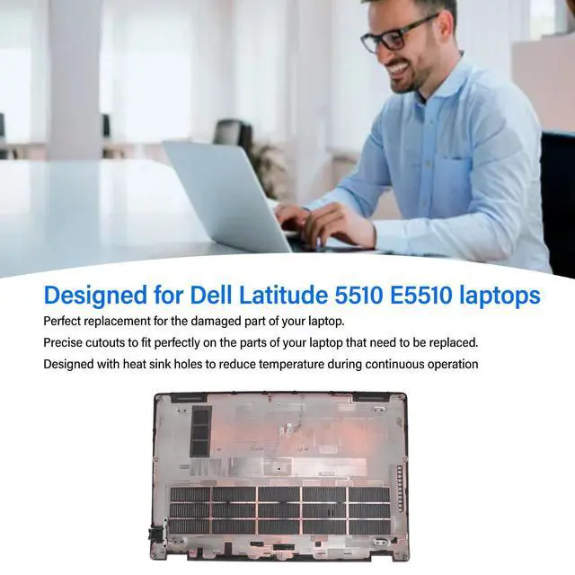 Alt view image 2 of 5 - Replacement for Latitude 5510 E5510, Latitude 5510 E5510 Laptop Bottom Efficient Cooling Replacement Bottom Case Base Enclosure Cover for