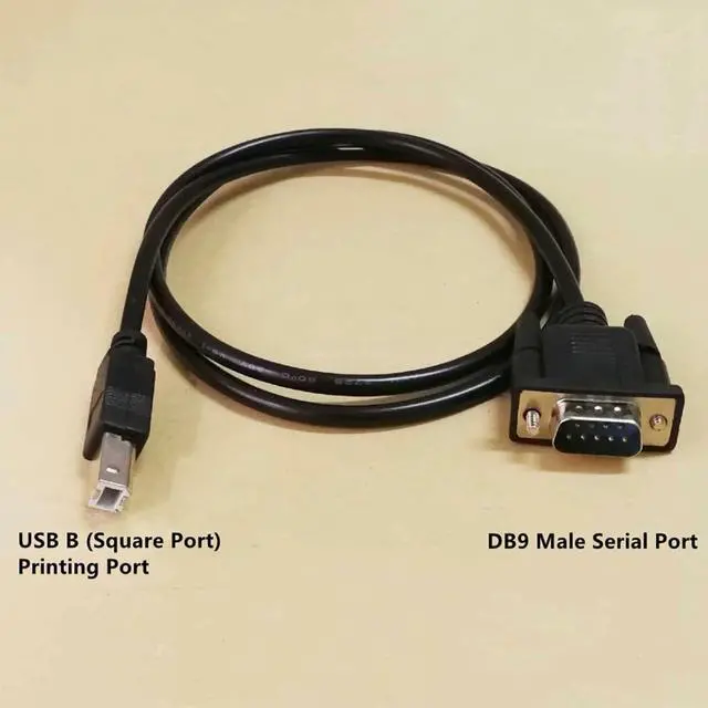 Alt view image 3 of 5 - KJCPZYPP DB9 Male to USB B-Port Male Printing Port RS232 Serial Cable USB B-Type to DB9 Data Transmission Printer Adapter Cable 1Meter