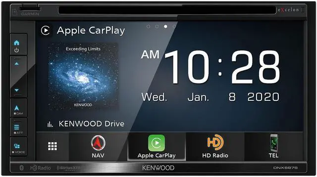 Alt view image 2 of 5 - Kenwood DNX697S 6.8" CD/DVD Garmin Navigation Touchscreen Receiver w/Apple CarPlay and Android Auto