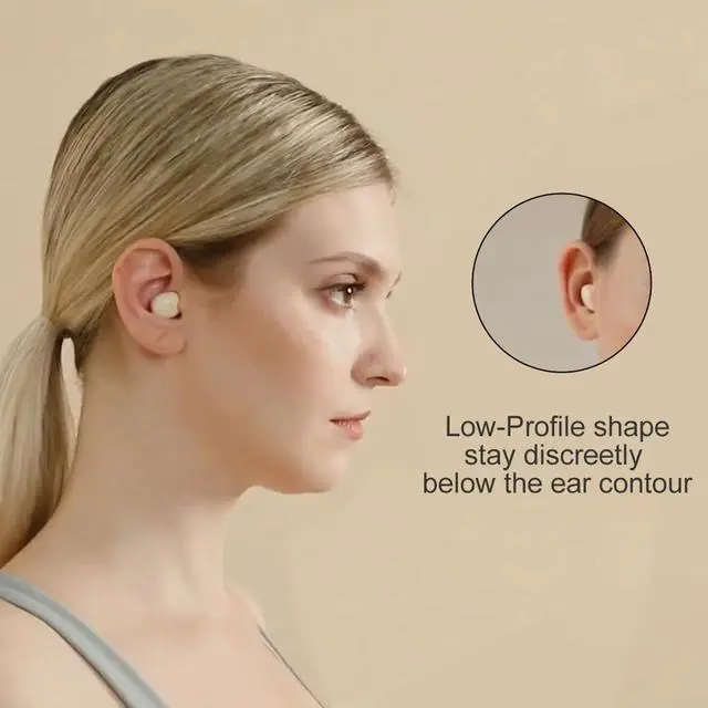 Alt view image 3 of 5 - eleror Extra-Small Wireless Earbuds for Small Ears Z1, Semi-in Ear Bluetooth Invisible Headphones, Low-Profile & Lightweight for Side Sleeping, Cycling & Helmet Use, iPhone Android