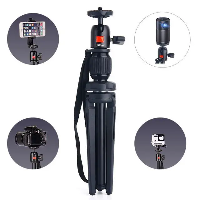 Alt view image 4 of 5 - Tripod Stand Compatible with Anker Nebula Capsule Series, Universal Mini Camera Tripod, Aluminum Alloy Portable Projector Stand for Capsule, Capsule Max, and Capsule II with Swivel Ball Head