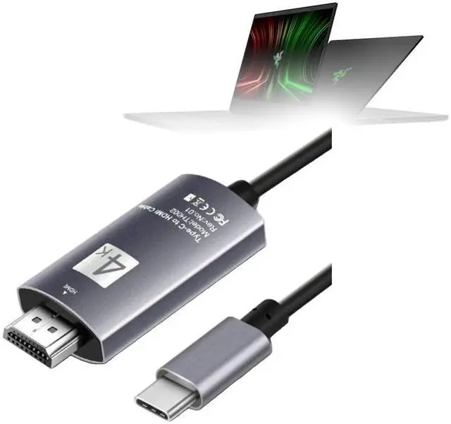 Main image of BoxWave Cable Compatible with Razer Blade 14 (2021) - SmartDisplay Cable - USB Type-C to HDMI (6 ft), USB C/HDMI Cable - Jet Black