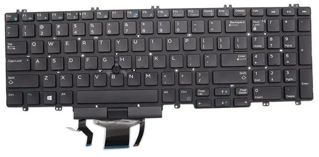 Main image of New Replacement Keyboard for DELL Precision 7530 7540 7730 7740 E7530 M7530 Keyboard 0DK60 266YW 0266YW 06P79 US Backlit Pointer