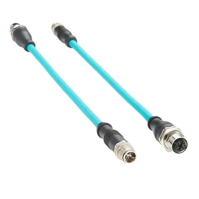 Alt view image 3 of 5 - M12 8Pin X Code Male to Female Extension Cable M12 Bulkhead Panel Mount CAT6A Industrial Ethernet GigE Cable High Flex Shielded S/FTP Compatible Cognex Industrial Camera Ethernet Switches(0.3M/1FT)