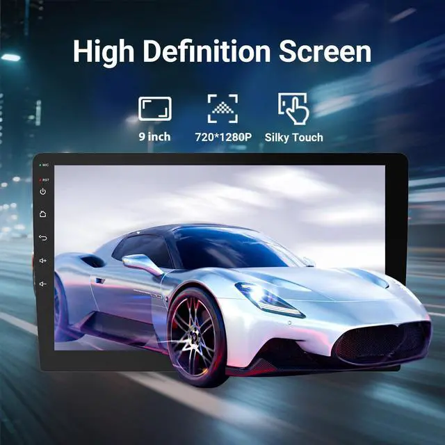 Alt view image 4 of 5 - Haudio 9" Double Din Car Stereo - 2+64GB Wireless Apple CarPlay & Android Auto, HD Touchscreen Car Radio with Backup Camera,Car Accessories, GPS Navigation
