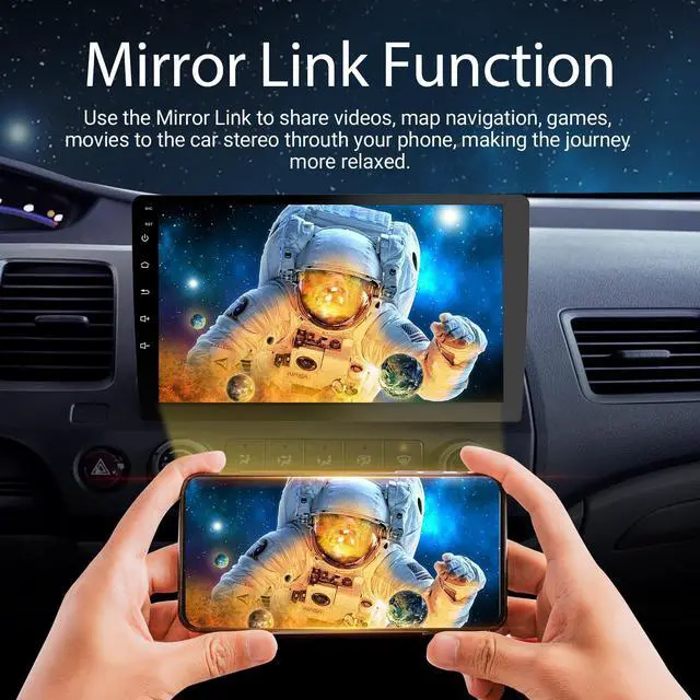 Alt view image 5 of 5 - Haudio 9" Double Din Car Stereo - 2+64GB Wireless Apple CarPlay & Android Auto, HD Touchscreen Car Radio with Backup Camera,Car Accessories, GPS Navigation
