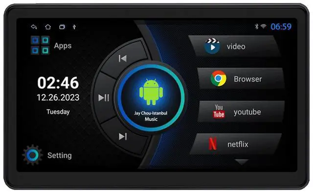 Main image of Ichuangxin 10.1" Car TV Headrest Monitor for Back Seat, 4K Android Tablet Portable Rear Entertainment System, Support Phone Wireless MirrorLink, with WiFi/HDMI/USB/Video Player, 2G+32G (1*PCS)