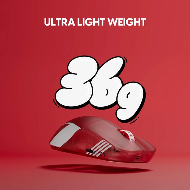 Alt view image 3 of 5 - Pulsar Gaming Gears X2 Crazylight Wireless Gaming Mouse, Mini, T1 (Red)