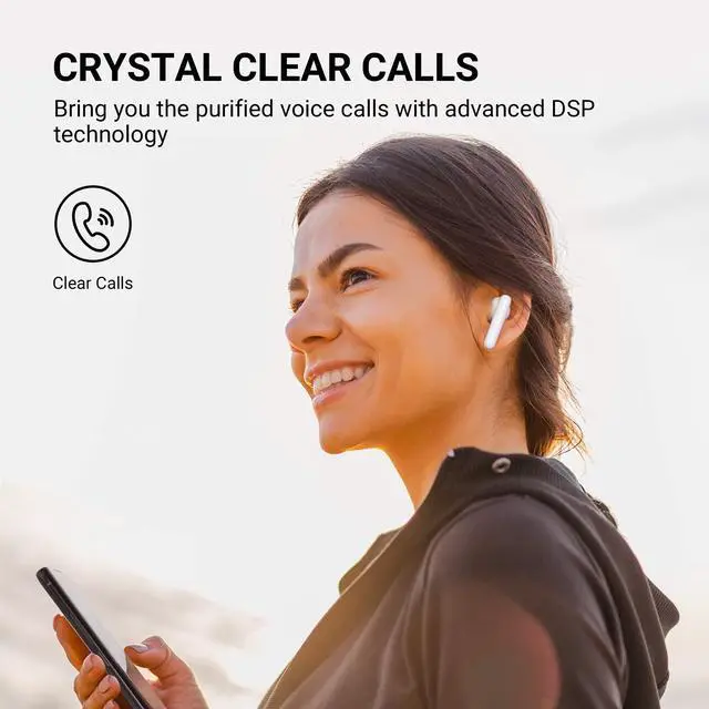 Alt view image 3 of 5 - TCL S150 True Wireless Earbuds, Deep Bass with 13mm Drivers, Bluetooth 5.0 Headphones, Type C Charging Case, Noise Isolation, Waterproof Touch Control Wireless Earphones with Mic for Wor