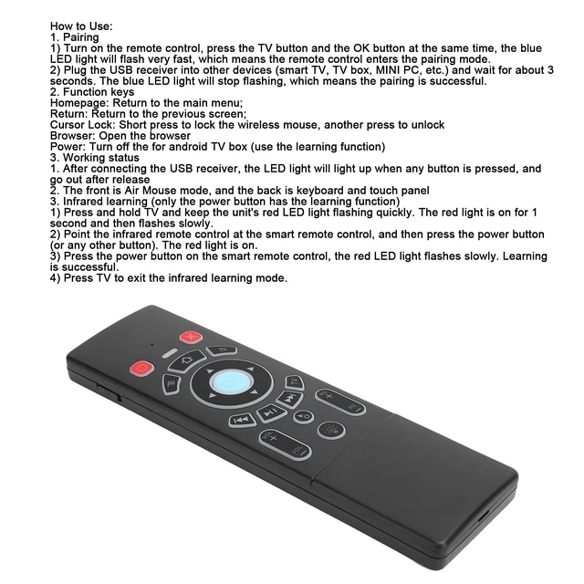 Alt view image 3 of 5 - Air Mouse Remote, 2.4G 6Axes Keyboard Remote Control Touchpad Backlit Replacement for Android/Smart TV Box PC Projectors, Computers(Standard)