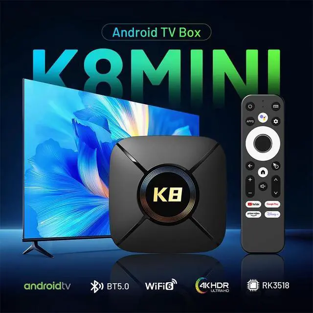 Alt view image 2 of 5 - HK1 K8Mini Android 14.0 Smart TV Box 2GB RAM 16GB ROM RK3518 Quad Core CPU Mali-450 GPU Support 2.4G/5G WiFi BT5.0 - Model No.: HK1 K8Mini 2GB 16GB