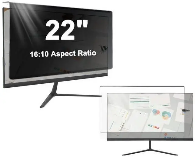 Main image of LYLSMGS Hanging Removable Screen Protector Privacy Screen Panel for 22 inch 16:10 Widescreen Monitor,Anti Glare Blue Light Filter Monitor Privacy Shield,Black Security Shield Protector