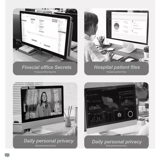 Alt view image 3 of 5 - LYLSMGS Hanging Removable Screen Protector Privacy Screen Panel for 22 inch 16:10 Widescreen Monitor,Anti Glare Blue Light Filter Monitor Privacy Shield,Black Security Shield Protector