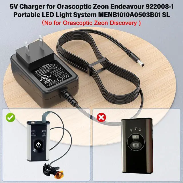Alt view image 3 of 5 - Charger for Orascoptic Zeon Endeavour 922008-1 LED Light System UL Listed