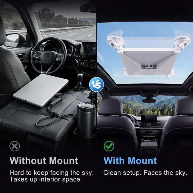 Alt view image 3 of 5 - Starlink Mini Mount Starlink Mini Car Mount Suction Cup Holder for Sunroof & Window, Strong Vacuum Base, Starlink Mini Accessories for RV, Boat, Truck (White)