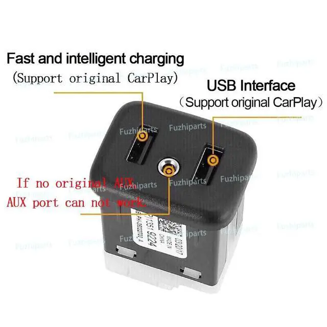 Alt view image 3 of 5 - Wuqueker 13509942 Dual USB Port Interface Box AUX Jack Carplay Adapter Module fit for GMC Chevrolet Buick Cadillac Chevy 2016 17 18(13510854/13519224/13523018/13519225/13509943)