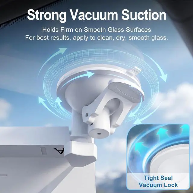Alt view image 4 of 5 - Starlink Mini Mount Starlink Mini Car Mount Suction Cup Holder for Sunroof & Window, Strong Vacuum Base, Starlink Mini Accessories for RV, Boat, Truck (White)
