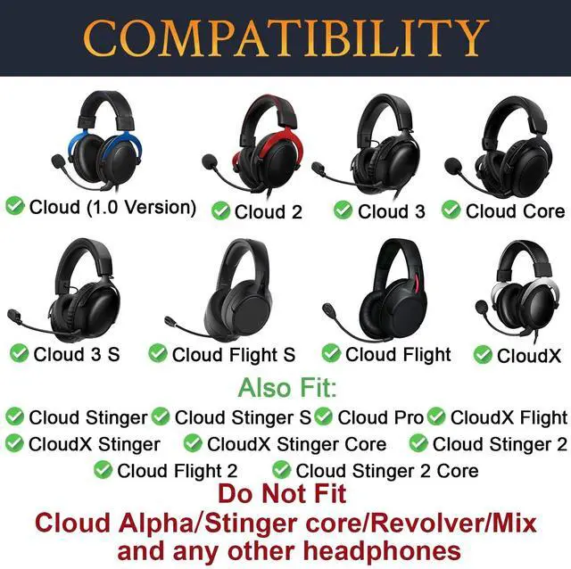 Alt view image 2 of 5 - SOULWIT Lambskin Earpads for HyperX Cloud (2/3/3S/1/Pro) - Black