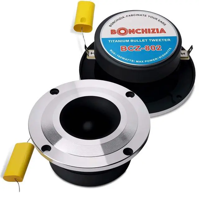 Alt view image 2 of 5 - BONCHIZIA Super Tweeter, Bullet Tweeter for Car Audio,1.8" 400 Watt High Compression Aluminum Bullet Super Tweeters with 1" Voice Coil, 1 Pair